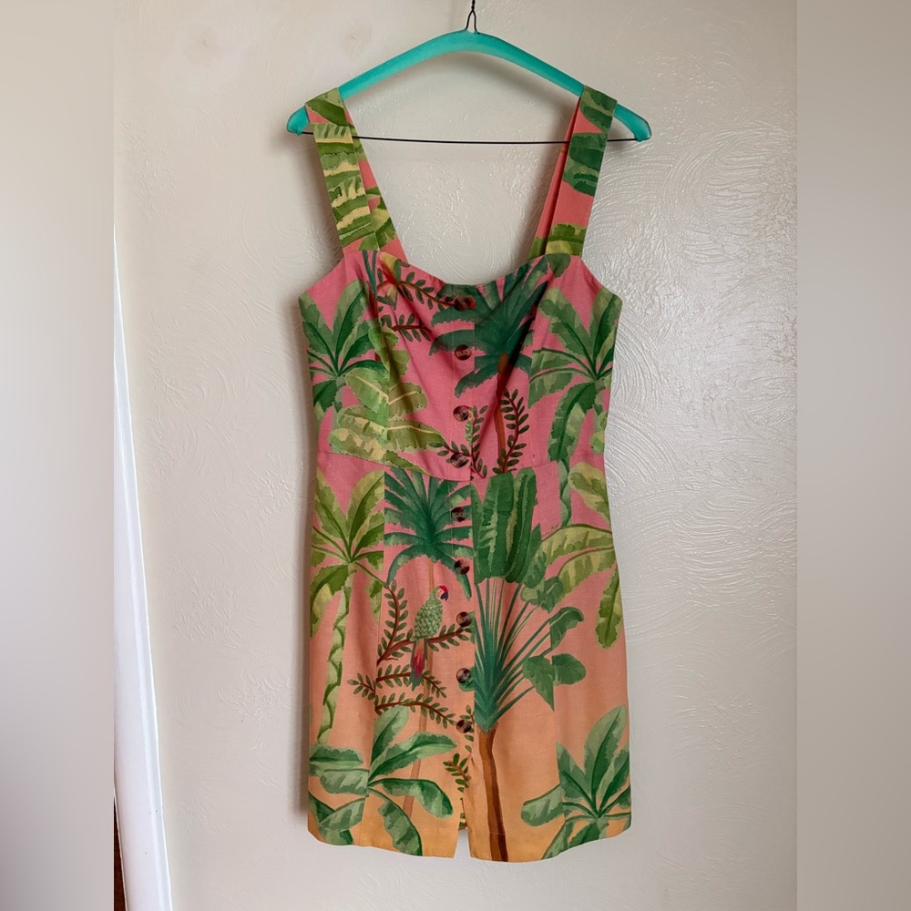 FARM RIO Tropical Print Sleeveles Dress